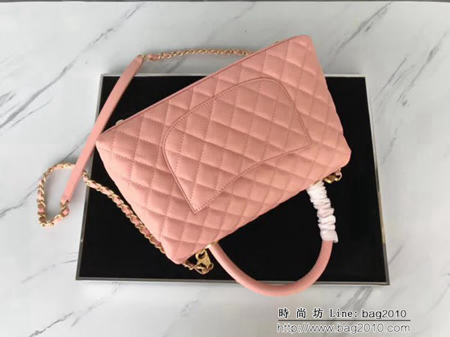 香奈兒CHANEL中號Chanel Coco handle全新頂級翻蓋單肩鏈條手柄包DSC1207